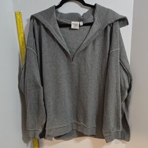 Torrid Size 22 Super Soft Gray V-Neck Women's Sweatshirt